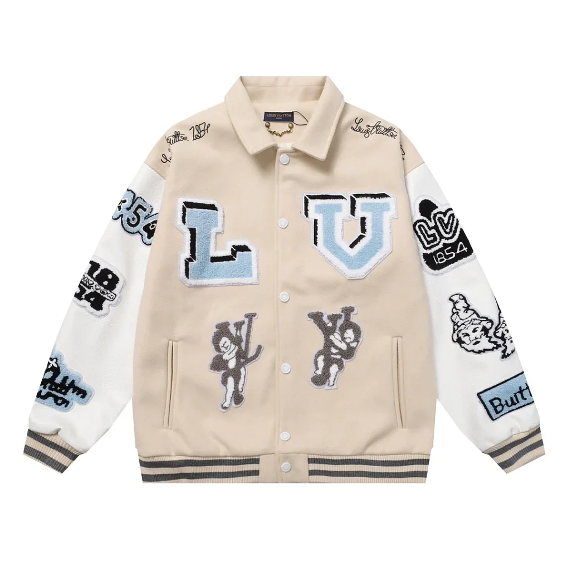 Louis Vuitton Leather Varsity Jacket White by Virgil Abloh 1