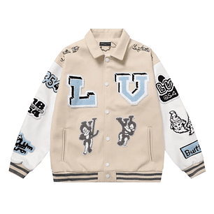 Louis Vuitton Leather Varsity Jacket White by Virgil Abloh