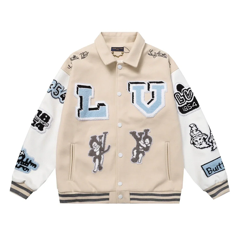 Louis Vuitton Leather Varsity Jacket White by Virgil Abloh 1