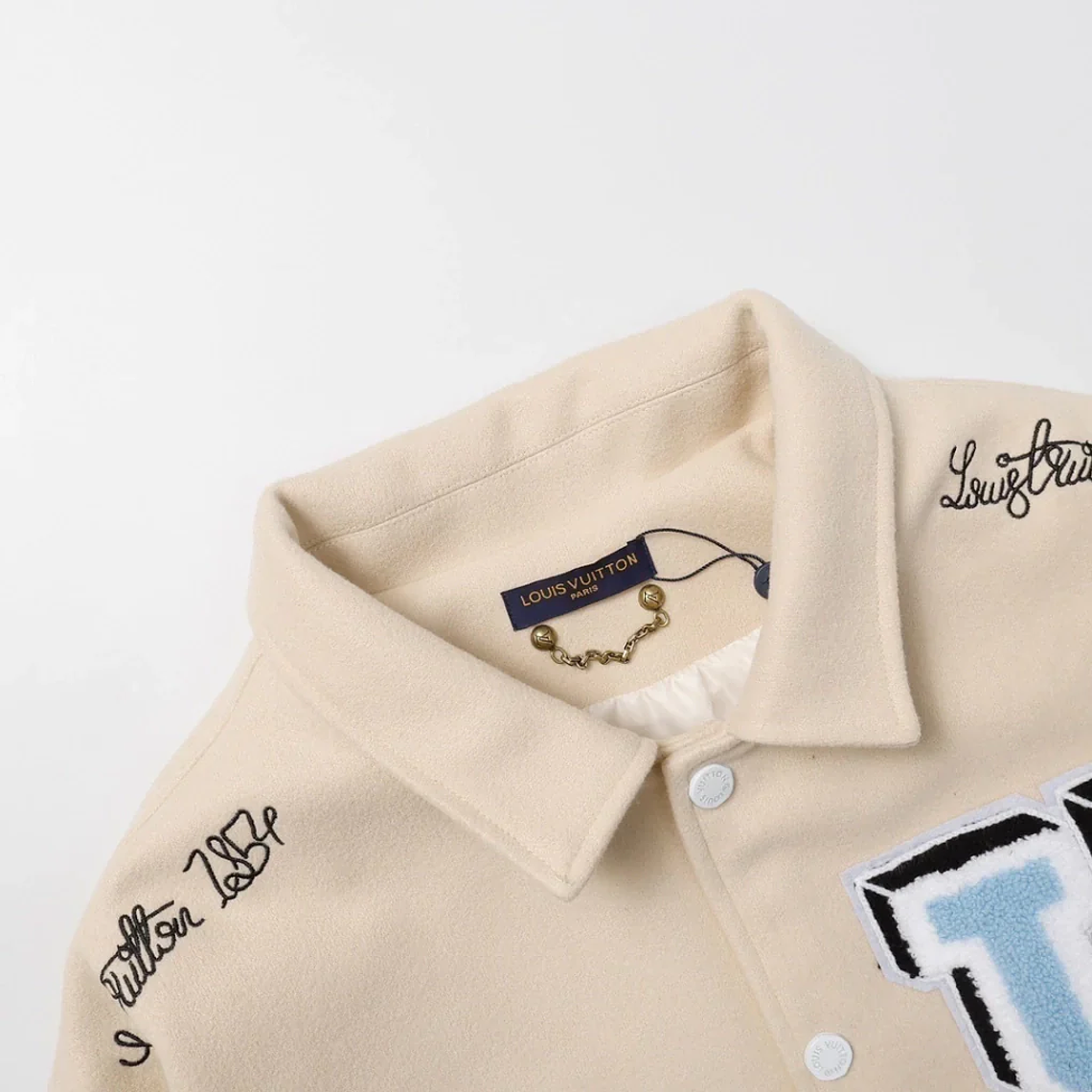 Louis Vuitton Leather Varsity Jacket White by Virgil Abloh 3