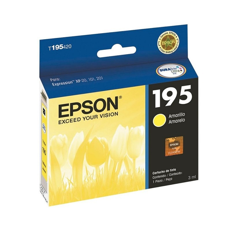 Cartucho de tinta Epson T195 color amarillo  1