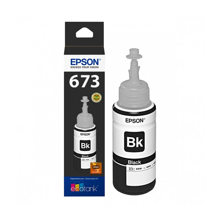 Botella de Tinta Epson T673 Color Negro 1