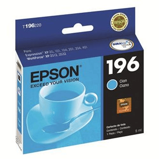 Epson T196 - cartucho de tinta cian original 