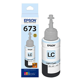 Botella de Tinta Epson T673 color cian claro 