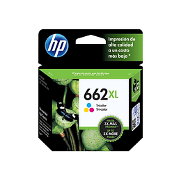 Cartucho de Tinta HP 662 XL Tricolor Alto rendimiento CZ106AL