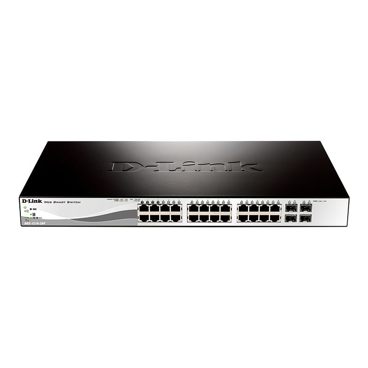 Switch 24 puertos D-Link Web Smart 10/100 Base-Tx PoE Smart III conmutador en rack 1