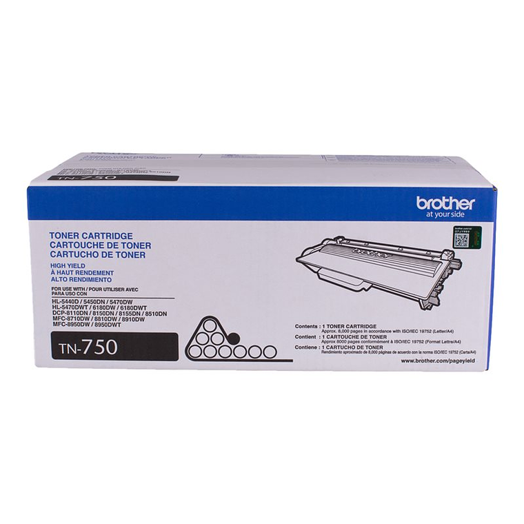 Cartucho de toner Brother TN750 Negro 1
