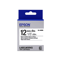 Epson LabelWorks LK-4WBN - cinta de etiqueta - 1 bobina(s) - Rollo (1,2 cm x 9 m)