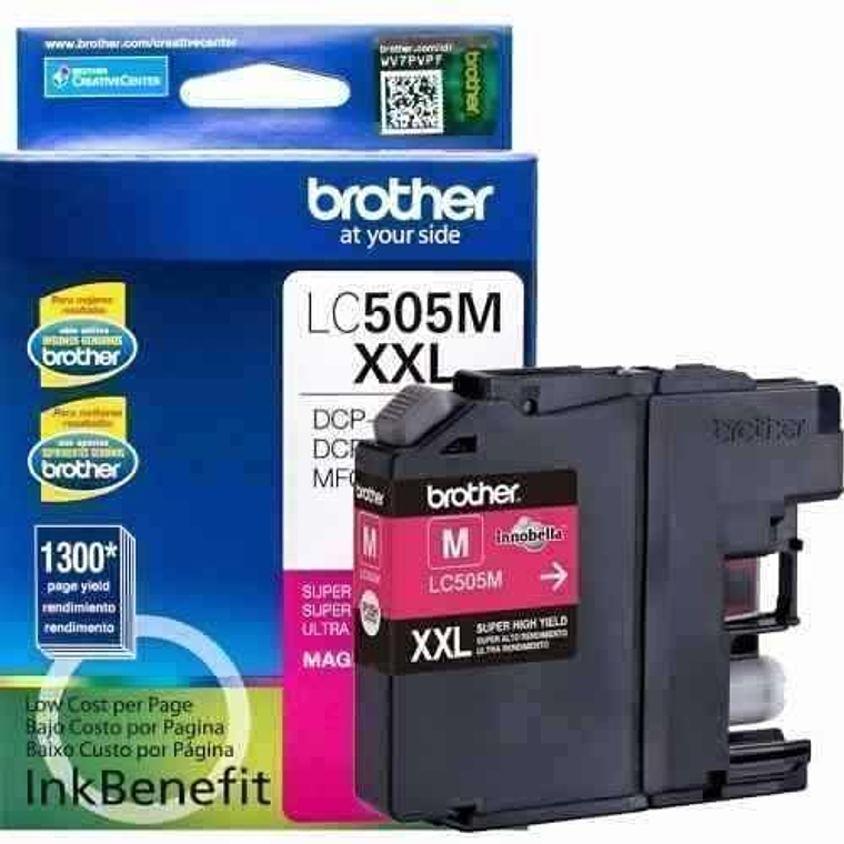 Cartucho de tinta Brother LC505M color magenta 1