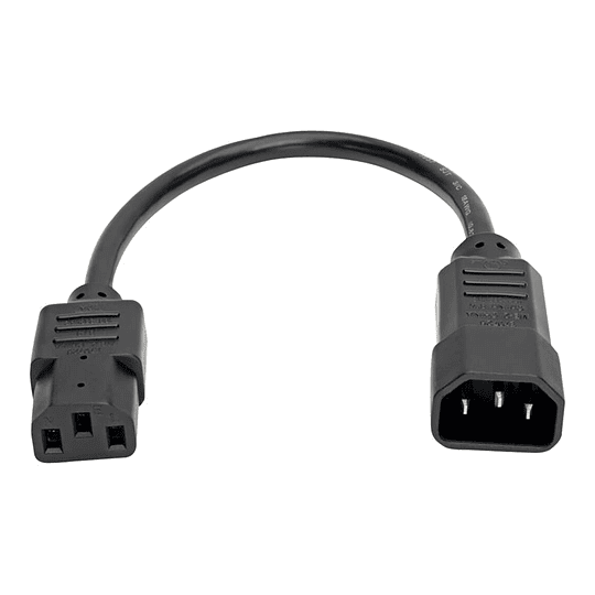 Tripp Lite 1ft Computer Power Cord Extension Cable C14 to C13 10A 18AWG 1' - cable alargador de alimentación - 30 cm