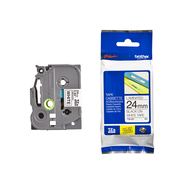 Brother TZe251 - tipo laminado - 1 bobina(s) - rollo (2,4 cm x 8 m) 1