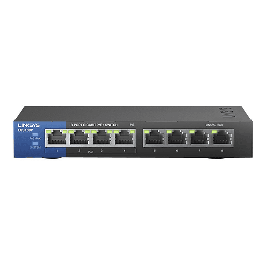 Switch 8 puertos Linksys Business LGS108P - conmutador sin gestionar