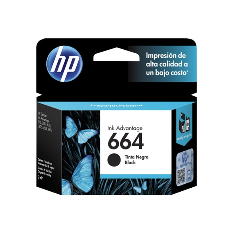 Cartucho de Tinta HP 664 color negro original F6V29AL 1