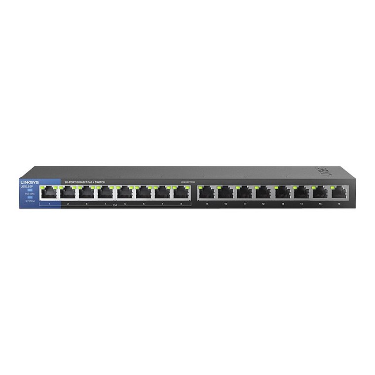 Switch 16 puertos Linksys Business LGS116P - conmutador sin gestionar 1