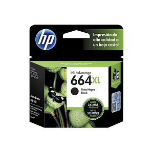 Cartucho de Tinta HP 664XL Negro Alto rendimiento F6V31AL
