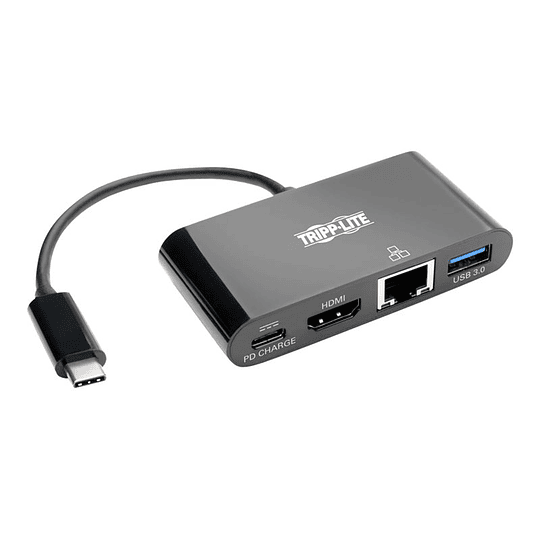 Tripp Lite USB C to HDMI Multiport Video Adapter Converter w/ USB-A Hub, USB-C PD Charging Port & Gigabit Ethernet Port, USB Type C to HDMI, USB Type-C - estación de conexión - HDMI