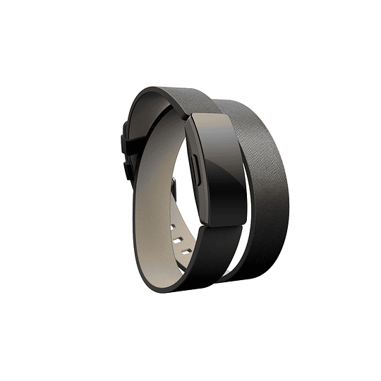 Correa doble de Cuero Fitbit - pulsera 16x9mm (para Inspire Negro)