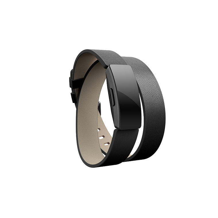 Correa doble de Cuero Fitbit - pulsera 16x9mm (para Inspire Negro) 2
