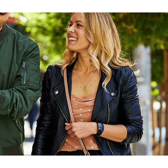 Correa doble de Cuero Fitbit - pulsera 16x9mm (para Inspire Negro)