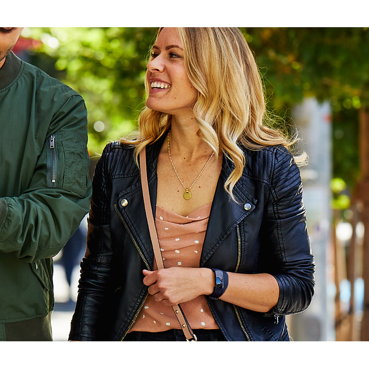 Correa doble de Cuero Fitbit - pulsera 16x9mm (para Inspire Negro) 4