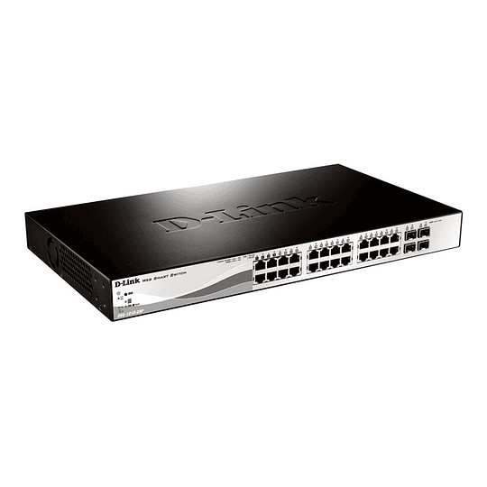 Switch 24 puertos D-Link Web Smart 10/100 Base-Tx PoE Smart III conmutador en rack
