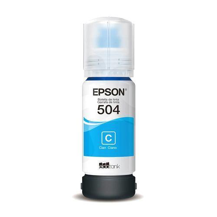 Botella de tinta Epson 504 color cian 1