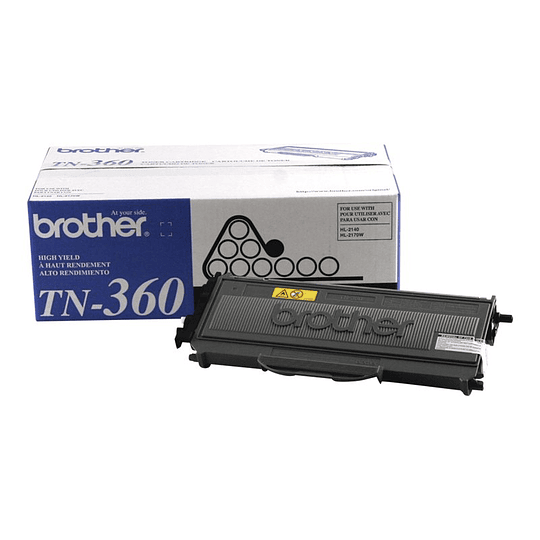 Brother TN360 - Alto rendimiento - negro - original - cartucho de tóner