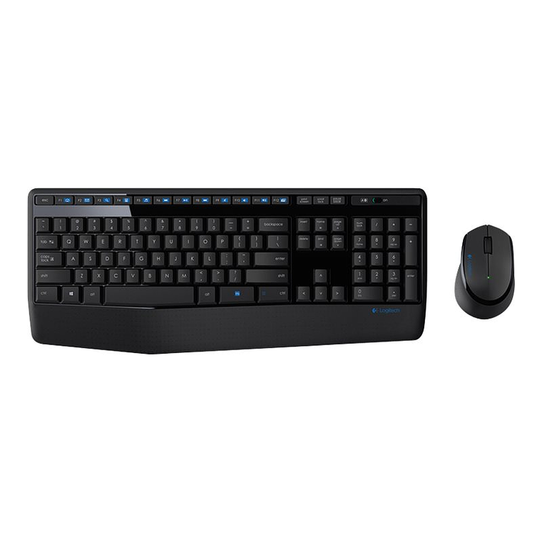 Kit Combo Teclado y Mouse Logitech MK345, Inalámbrico. Negro/Azul 2