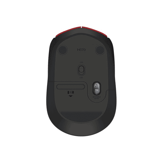 Logitech M170 - ratón - 2.4 GHz - rojo
