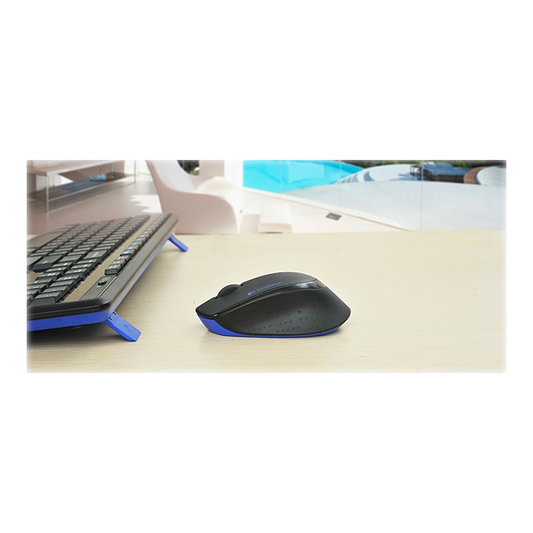 Kit Combo Teclado y Mouse Logitech MK345, Inalámbrico. Negro/Azul 6