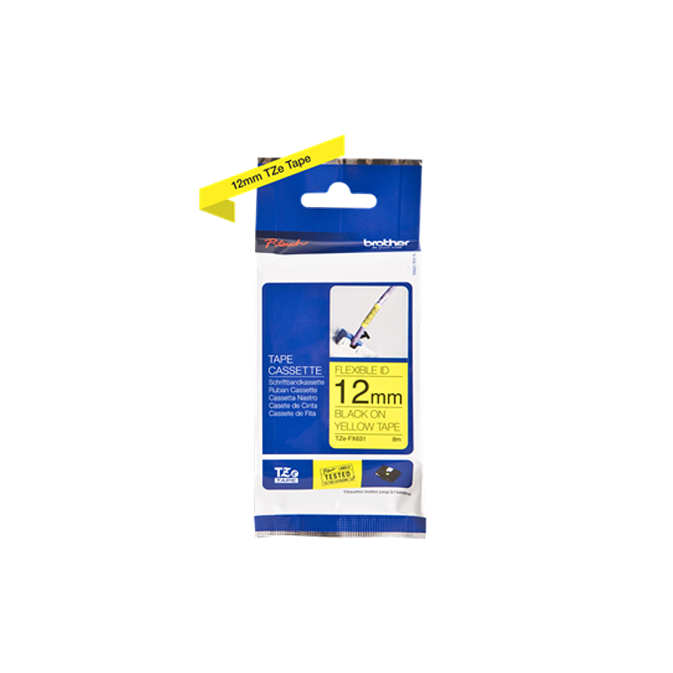 Brother TZeFX631 - Negro sobre amarillo - rollo (1,2 cm x 8 m) 1 bobina(s) cinta de ID flexible  2