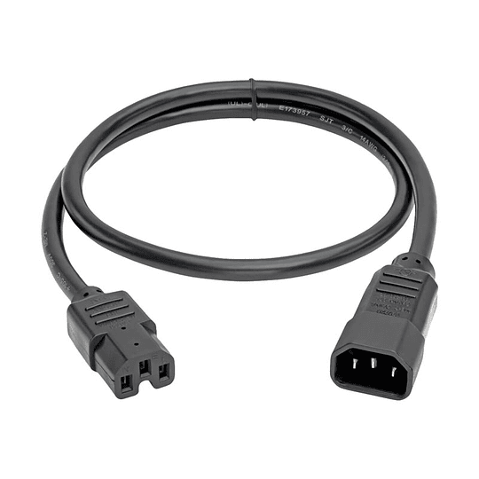 Tripp Lite 2ft Computer Power Cord Cable C14 to C15 Heavy Duty 15A 14AWG 2' - cable de alimentación - 61 cm