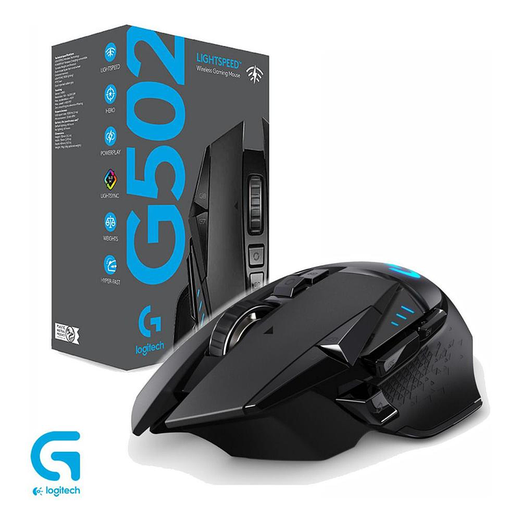 Mouse inalámbrico Logitech G502 Lightspeed, Sensor Hero 16K, Carga inalamrbrica Powerplay 1