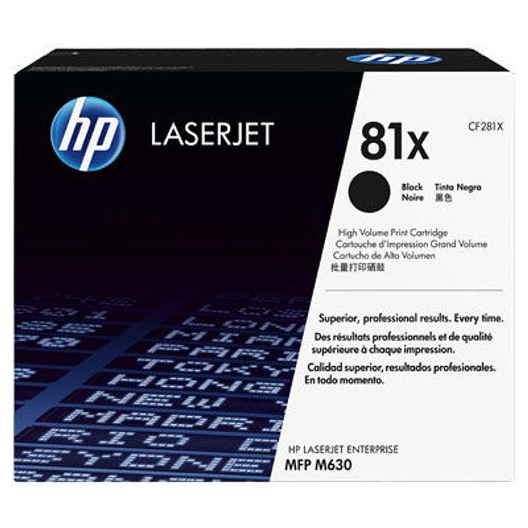 Cartucho de toner HP 81X Negro Laserjet Original CF281X 1