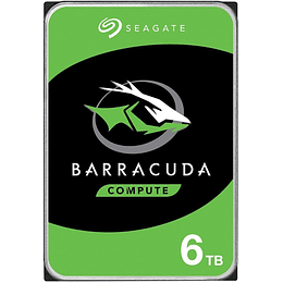 Disco duro Seagate BarraCuda de 6TB (Formato 3.5'', SATA, 7200rpm, 256MB de Cache)