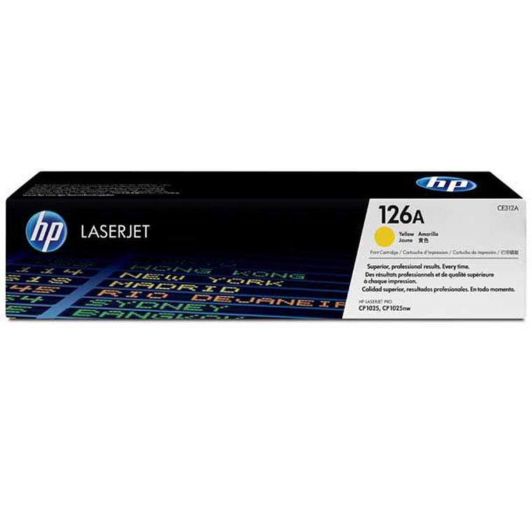 Cartucho de tóner HP 126A Color Amarillo original LaserJet CE312A 1