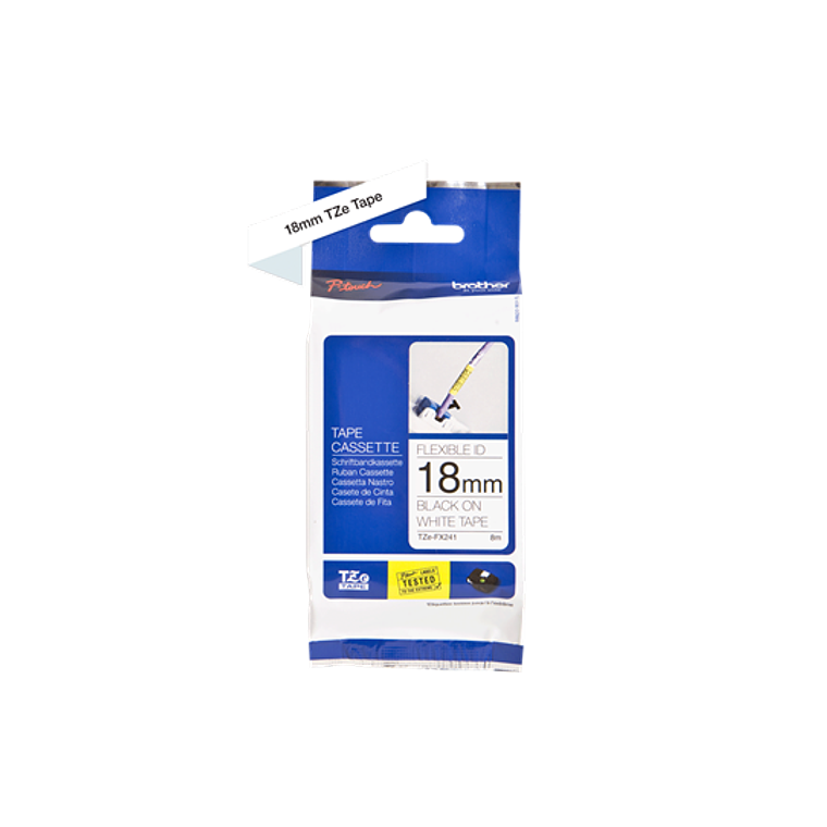 Cinta laminada flexible Brother Adhesivo - negro sobre blanco - rollo (1,8 cm x 8 m)  3