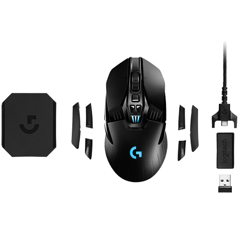 Mouse Gamer inalámbrico Logitech G903, RGB Programable, 12000dpi, Nano receptor, Cable de carga 5
