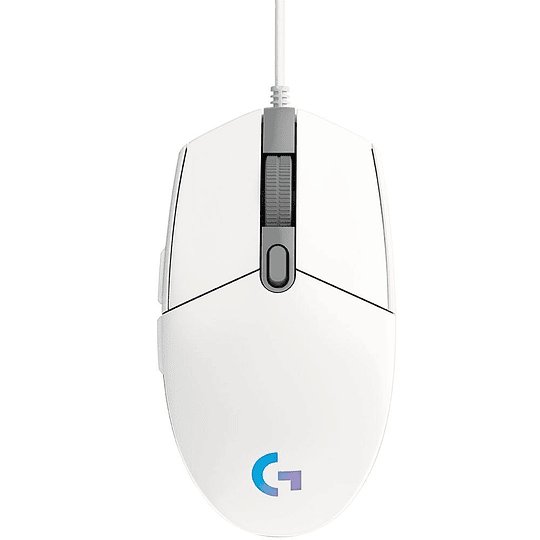 Mouse Gamer Logitech G203 RGB LIGHTSYNC, 6 botones programables, 8.000 DPI, Blanco