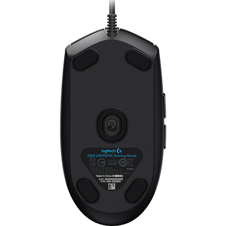 Mouse Gamer Logitech G203 RGB LIGHTSYNC, 6 botones programables, 8.000 DPI, Black 6