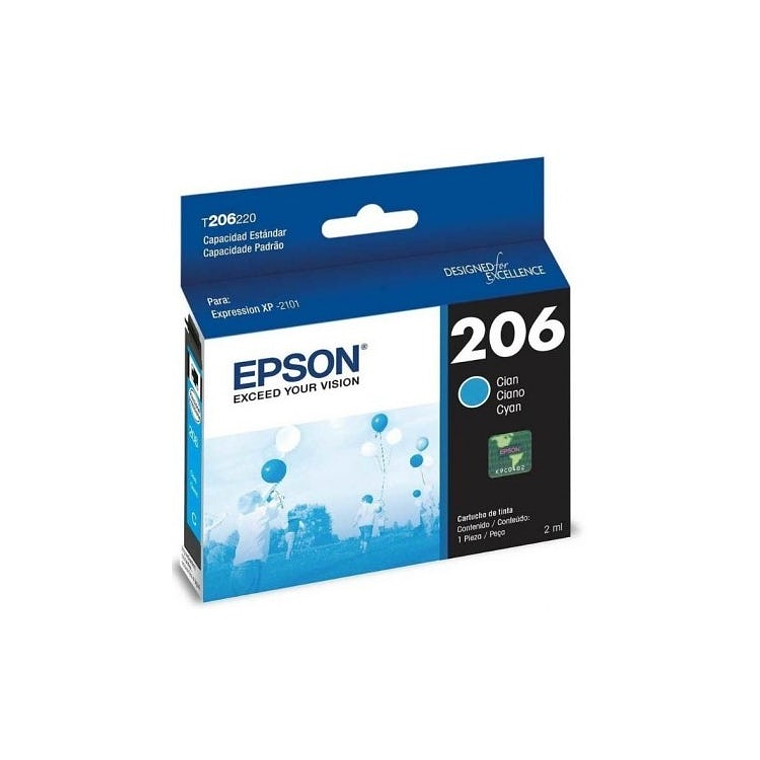 Cartucho de Tinta Epson 206 color cian T206220-AL 1