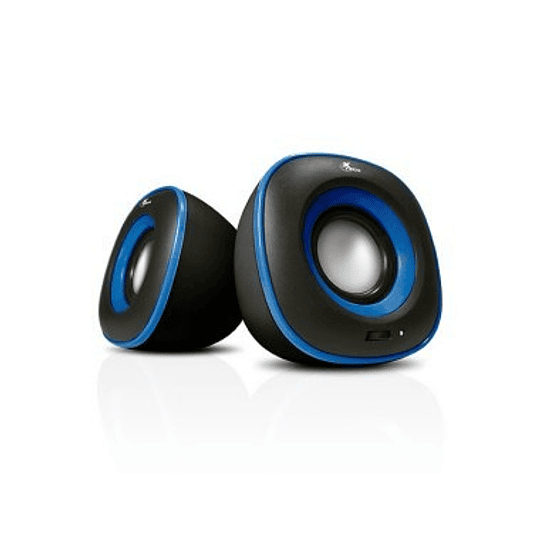 Xtech - Bocinas SPEKTER Color Negro-Azul 6 Watts Corriente USB