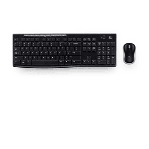 Kit Combo Teclado y Mouse Inalámbrico Logitech MK270, USB, Negro