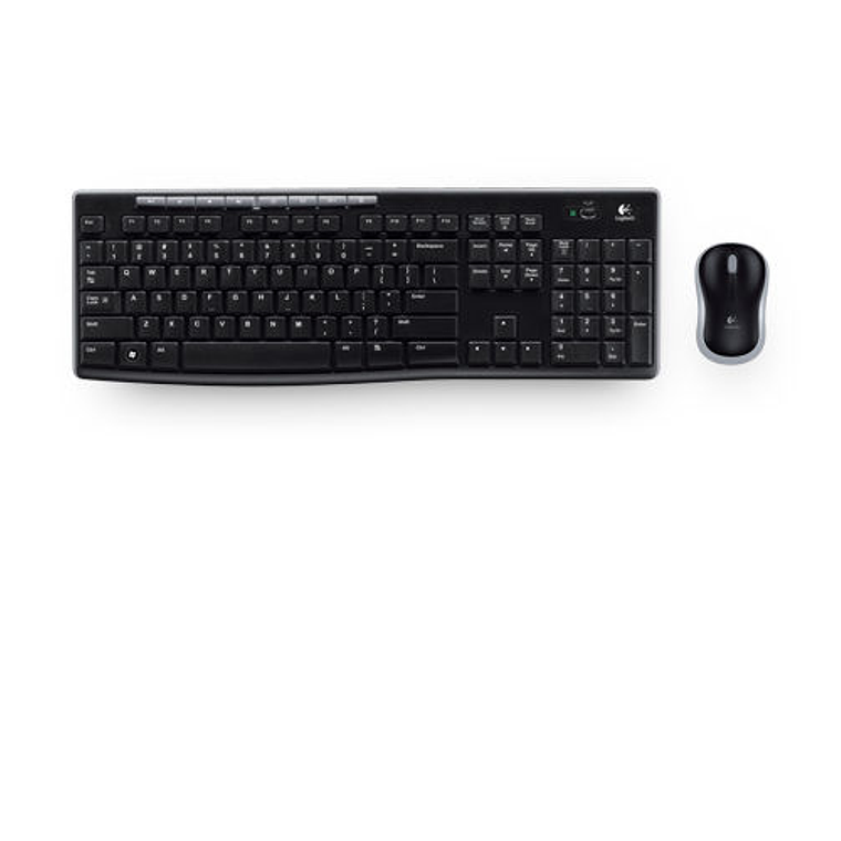 Kit Combo Teclado y Mouse Inalámbrico Logitech MK270, USB, Negro 1