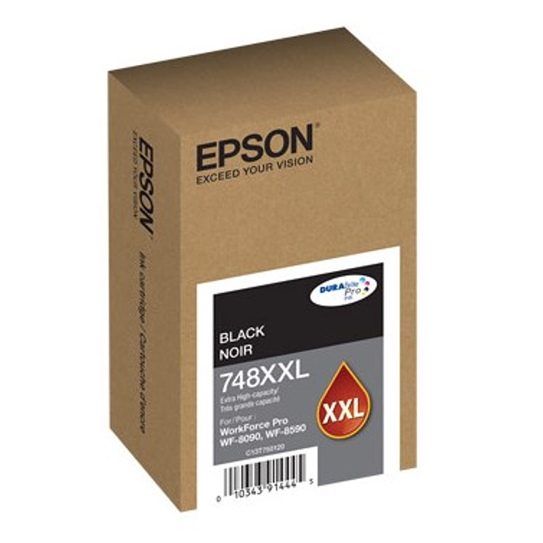 Cartucho de tinta Epson 748XXL color Negro T748XXL120-AL 1