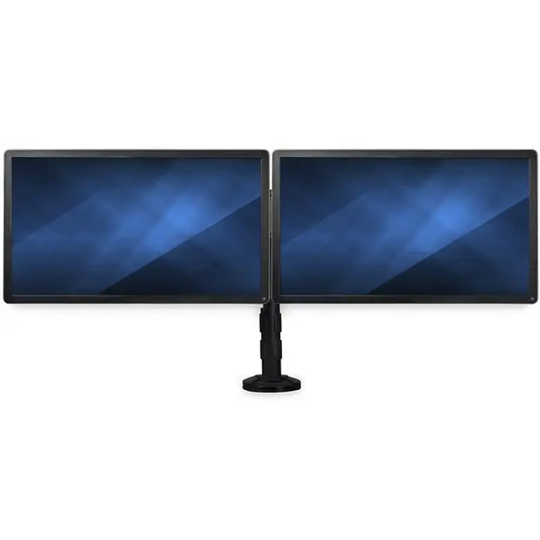 Brazo para Escritorio de Dos Monitores - con Barra Horizontal - Soporte de Mordaza/Ojal para Escritorio  1