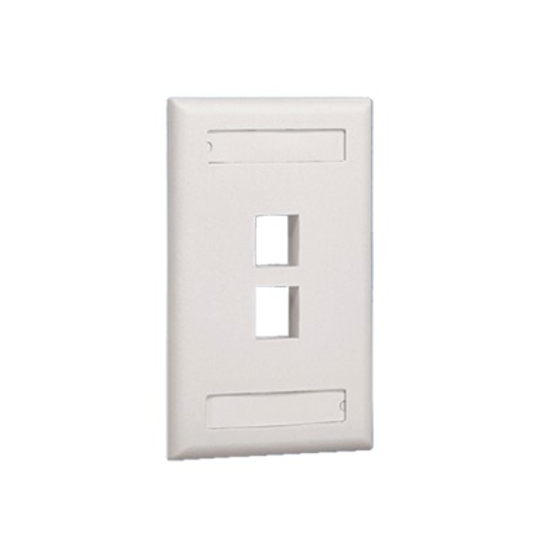 Panduit -  Placa de Pared Vertical, Salida Para 2 Puertos Keystone, Con Espacios Para Etiquetas, Color Blanco Mate 1