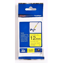 Cinta laminada flexible TZE-FX631 - 12 mm Negro / Amarillo