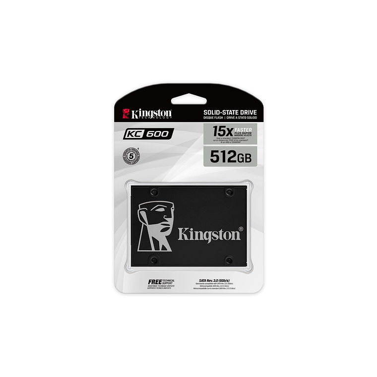 Disco duro 512GB interno SSD | Kingston KC600 2.5“ auto encriptada 2