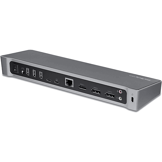 Estación de acoplamiento para laptop de triple monitor 4K con doble DisplayPort y HDMI 